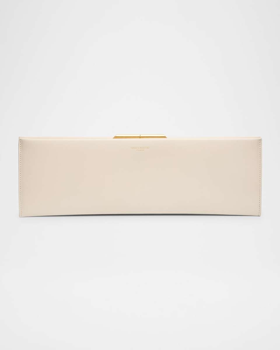 Midnight Large Pochette Clutch Bag in Leather